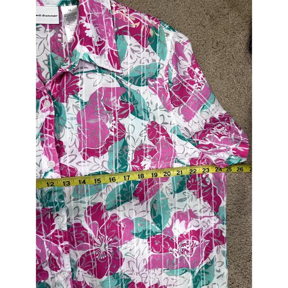 Pink Floral Alfred Dunner Button Front Blouse 18 - Picture 3 of 5